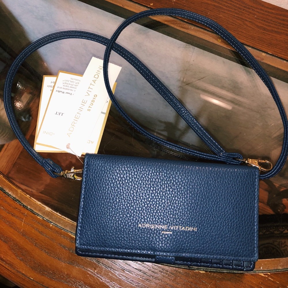 NWT Adrienne Vitadini Navy Blue Crossbody Bag